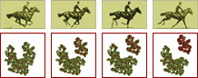 Comparison of a series of images of a horse in motion with a series of images of a molecule in motion.